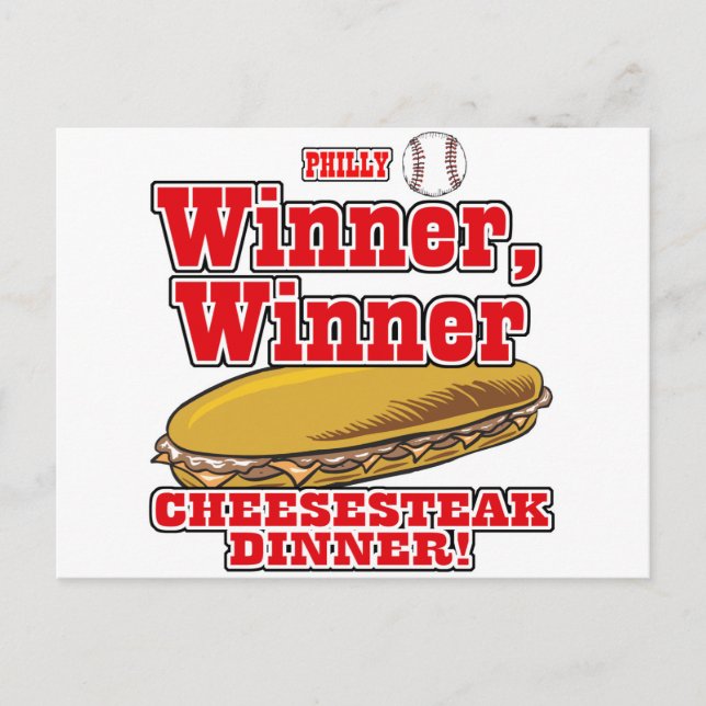 Philly Baseball Winner Winner Cheesesteak Dinner Postcard (Front)