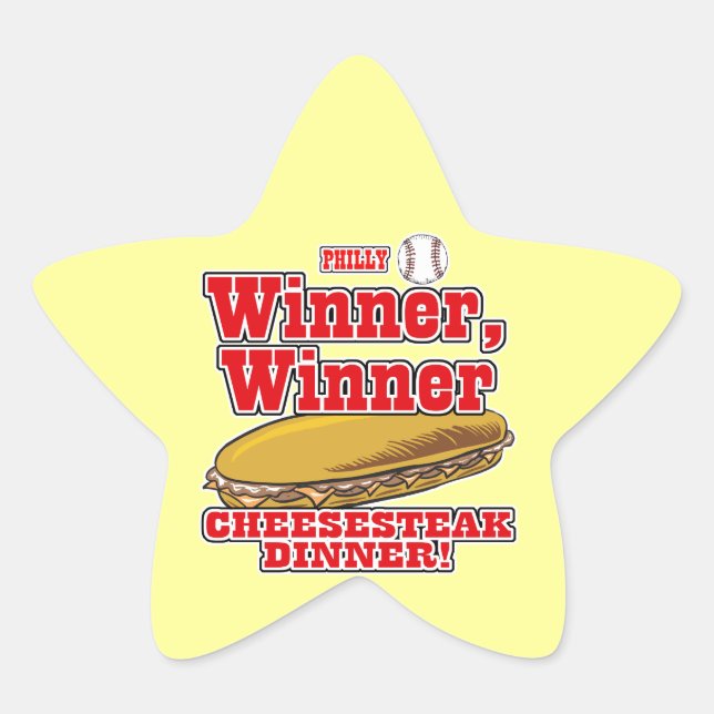 Philly Baseball Winner Winner Cheesesteak Dinner Star Sticker (Front)