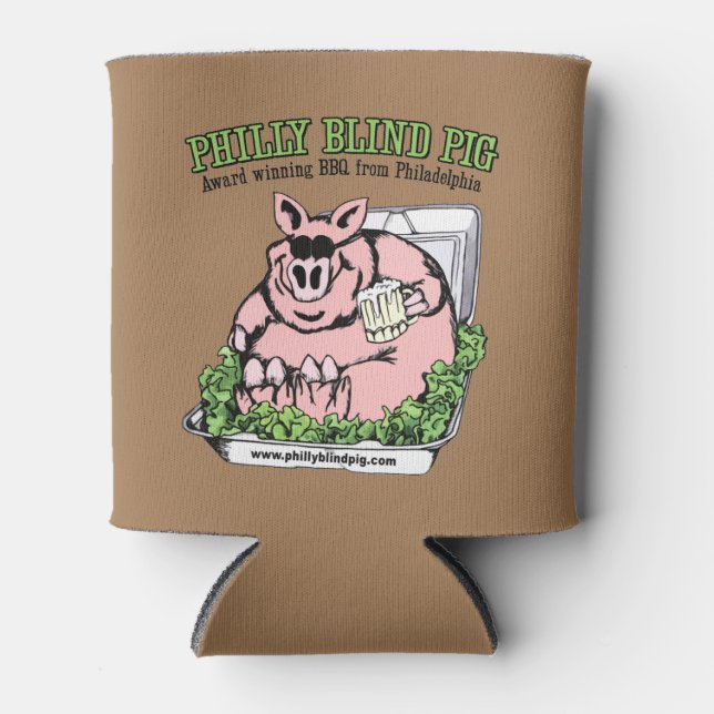 Philly Blind Pig BBQ Can Cooler (Front)