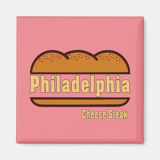 Philly Cheese Steak,change colours, add text Magnet (Front)