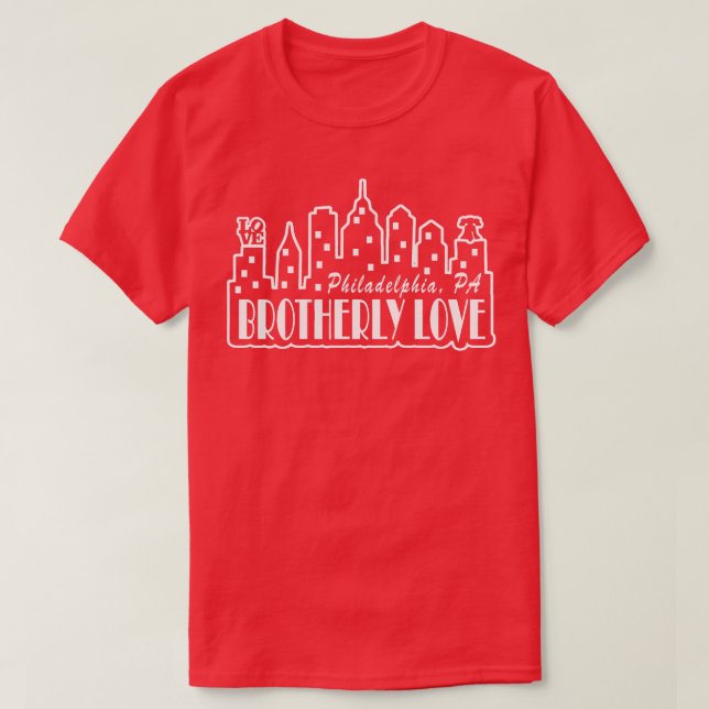 Philly City Skyline Liberty Bell Love Philadelphia T-Shirt (Design Front)