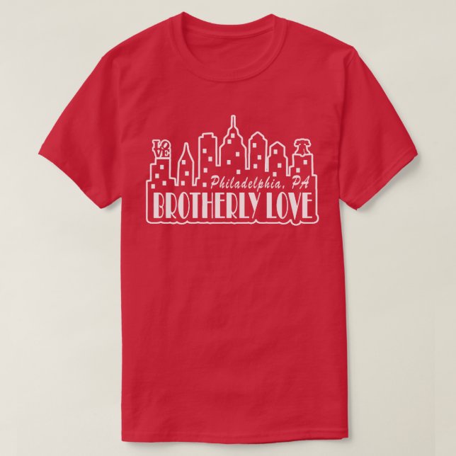 Philly City Skyline Liberty Bell Love Philadelphia T-Shirt (Design Front)