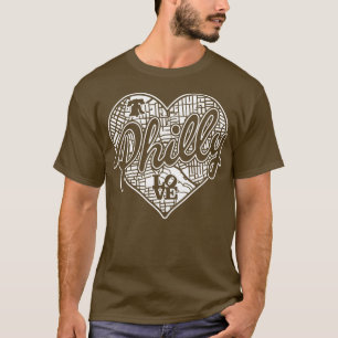 Philly City Street Map Liberty Bell Love Philadelp T-Shirt