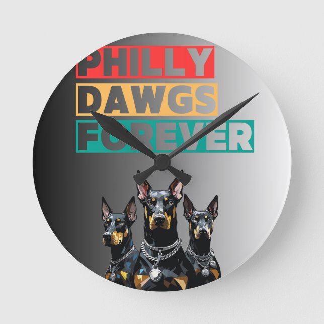 Philly Dawgs Forever Wall Clock – Philly Pride (Front)