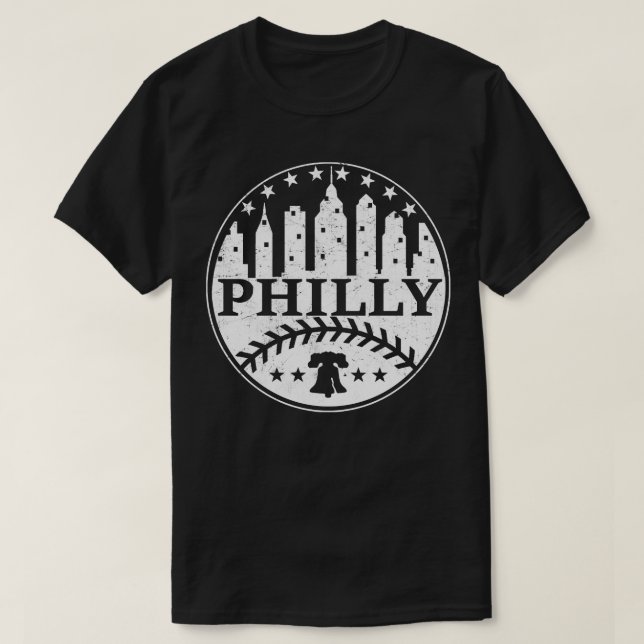 Philly Fan Baseball Lover Philadelphia PA City Sky T-Shirt (Design Front)