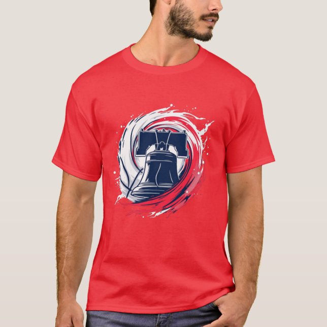 Philly Hoop Liberty: Basketball Meets Freedom T-Shirt (Front)