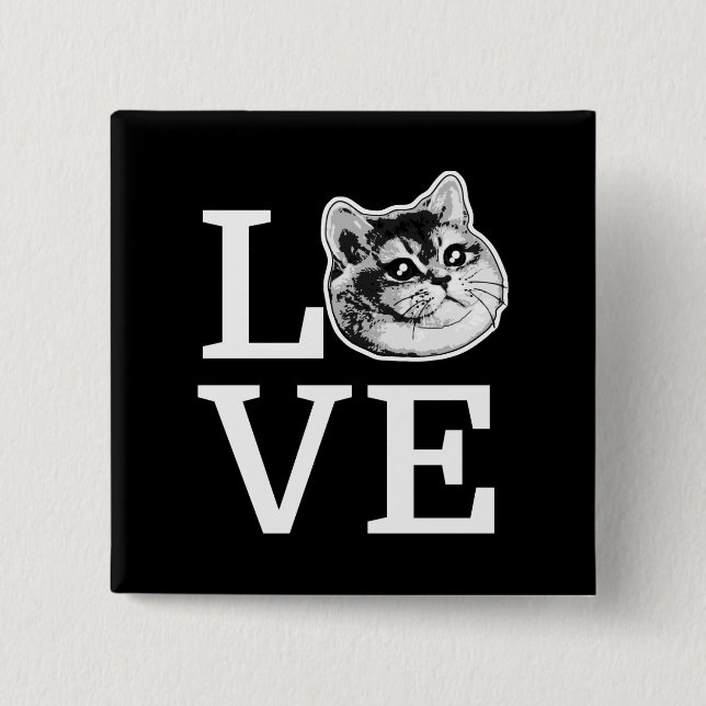 Philly Love Cat 15 Cm Square Badge (Front)