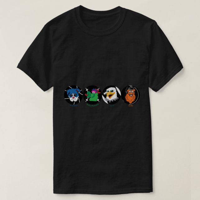 Philly Mascots Sticker T-Shirt (Design Front)