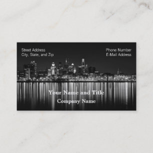 Philly night b/w business card