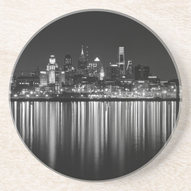Philly night b/w coaster (Front)