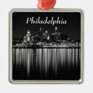 Philly night b/w metal tree decoration