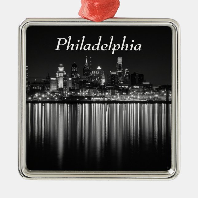 Philly night b/w metal tree decoration (Front)