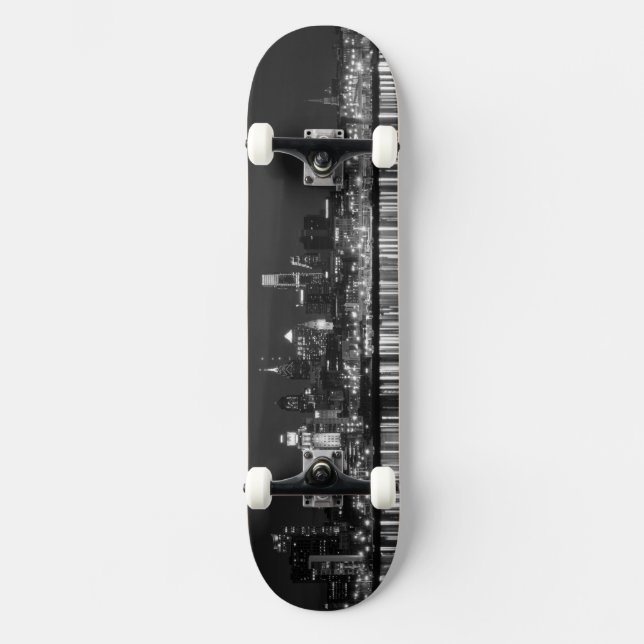 Philly night b/w skateboard (Front)