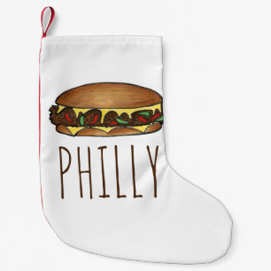 Philly PA Philadelphia Cheese Steak Sandwich Small Christmas Stocking