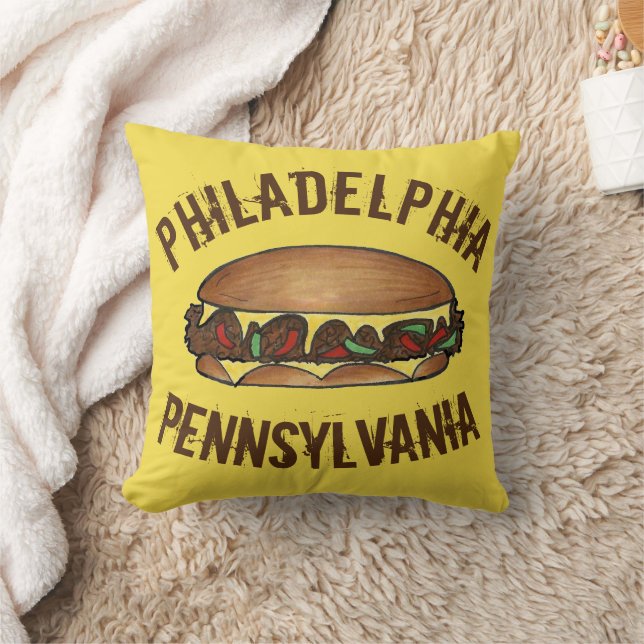 Philly Philadelphia Pennsylvania PA Cheese Steak Cushion (Blanket)