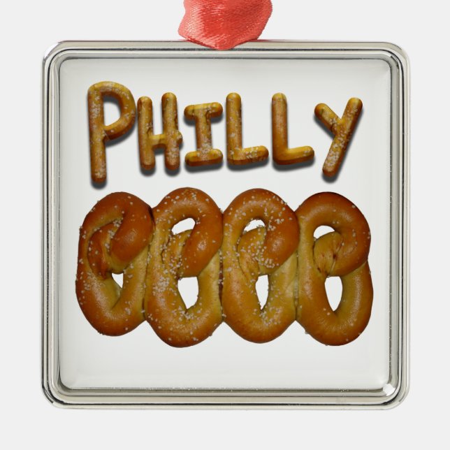 Philly Pretzels Metal Tree Decoration (Front)