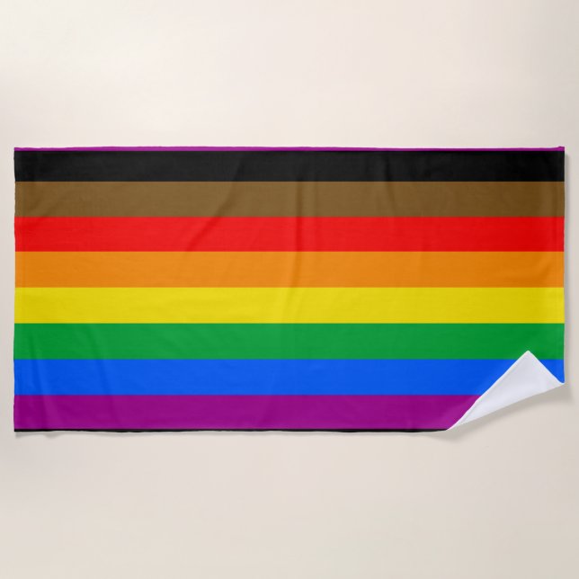 Philly Rainbow Pride Flag Beach Towel (Front)