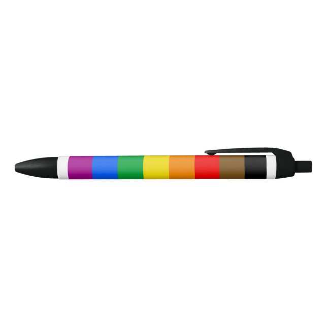 Philly Rainbow Pride Flag Black Ink Pen (Top)