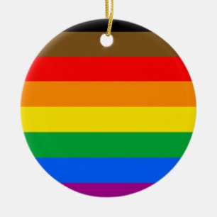 Philly Rainbow Pride Flag Ceramic Tree Decoration