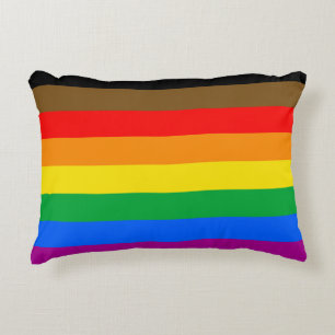 Philly Rainbow Pride Flag Decorative Cushion