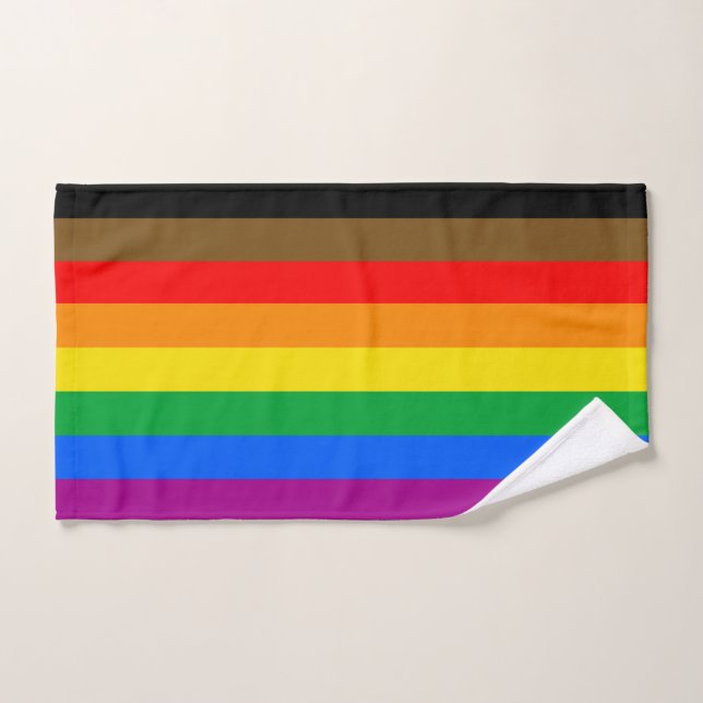 Philly Rainbow Pride Flag Hand Towel (Hand Towel)