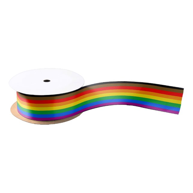 Philly Rainbow Pride Flag Satin Ribbon (Spool)