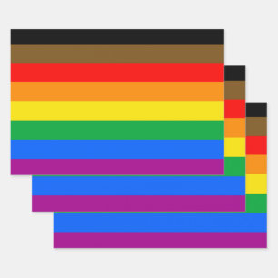Philly Rainbow Pride Flag Wrapping Paper Sheet