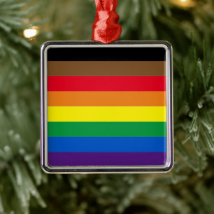 Philly rainbow pride gay flag diversity inclusive metal tree decoration
