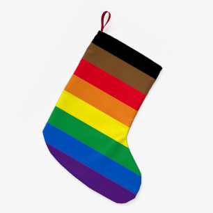 Philly rainbow pride gay flag diversity inclusive small christmas stocking