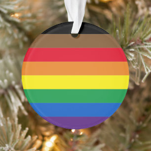 Philly rainbow pride gay inclusive flag Christmas Ornament