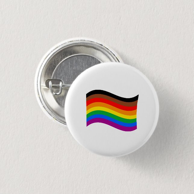 Philly Rainbow Pride Waving Flag 3 Cm Round Badge (Front & Back)