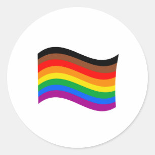 Philly Rainbow Pride Waving Flag Classic Round Sticker
