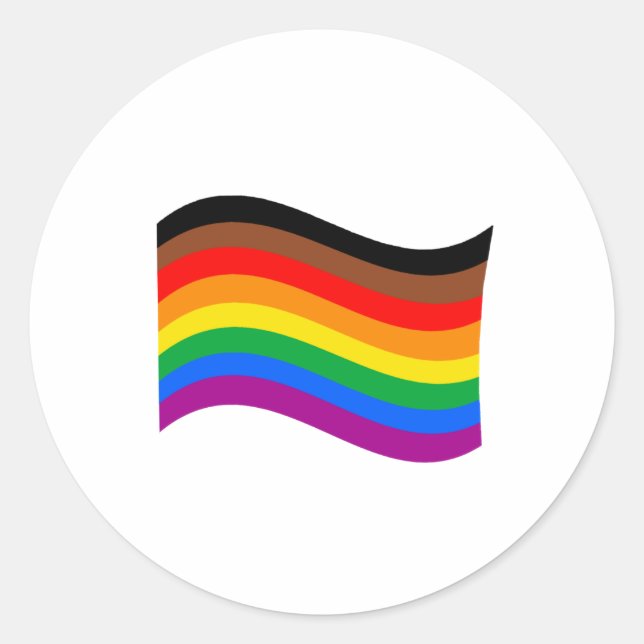 Philly Rainbow Pride Waving Flag Classic Round Sticker (Front)