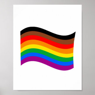 Philly Rainbow Pride Waving Flag Poster