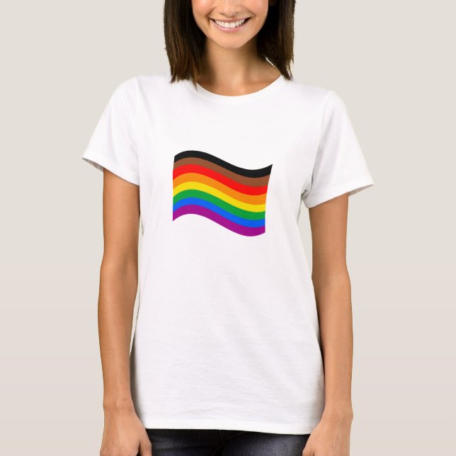 Philly Rainbow Pride Waving Flag T-Shirt (Front)