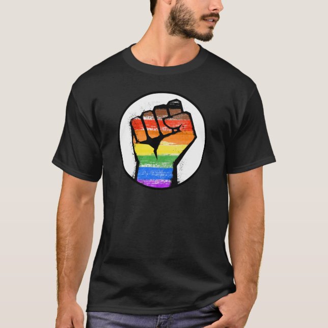 Philly Rainbow Pride Waving Flag T-Shirt (Front)