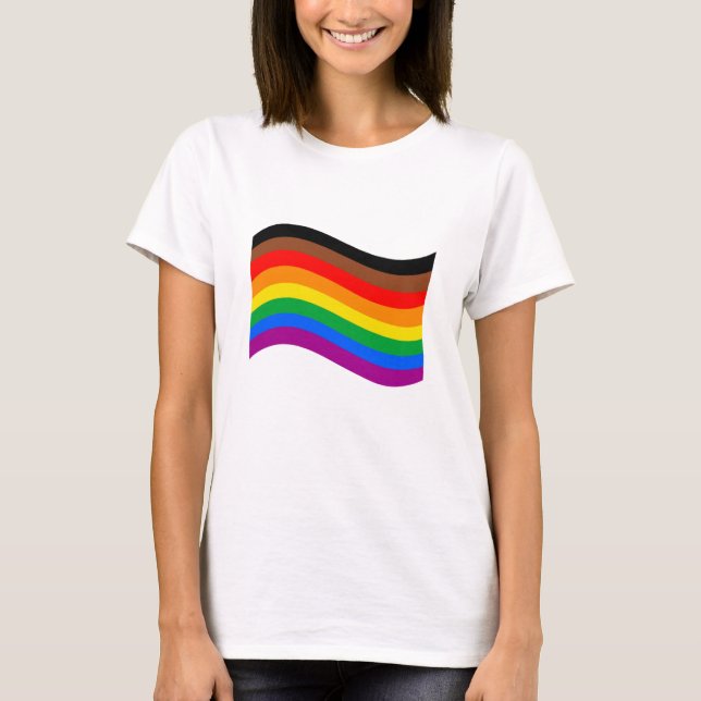 Philly Rainbow Pride Waving Flag T-Shirt (Front)