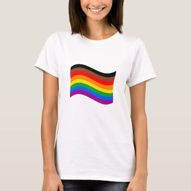 Philly Rainbow Pride Waving Flag T-Shirt (Front)