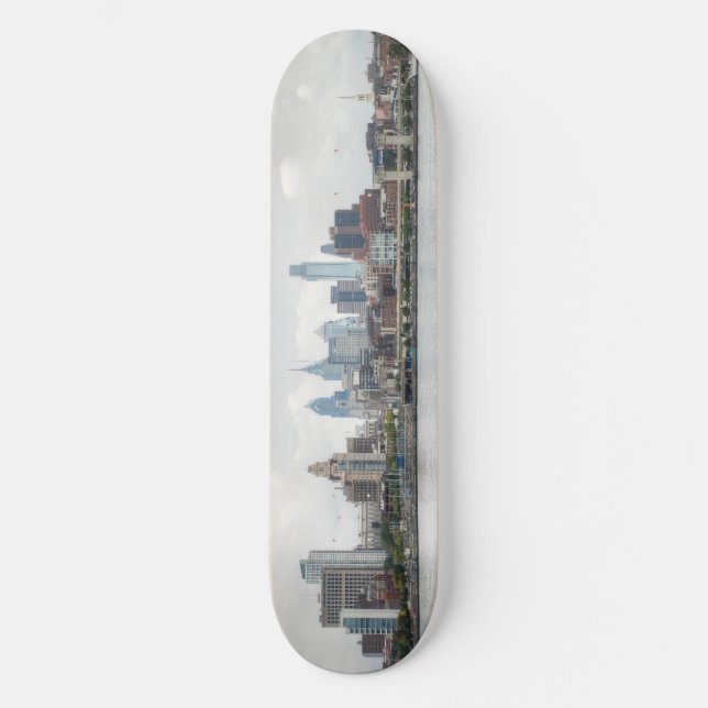 Philly skyline 2 skateboard (Front)