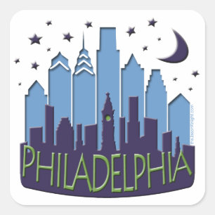 Philly Skyline mega cool Square Sticker