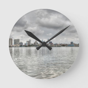 Philly skyline round clock