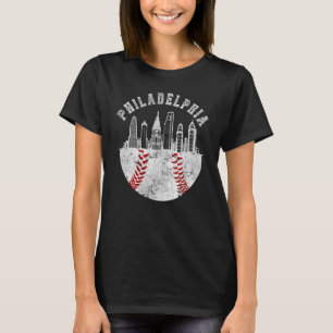 Philly skyline Vintage Philadelphia Baseball Fan T-Shirt
