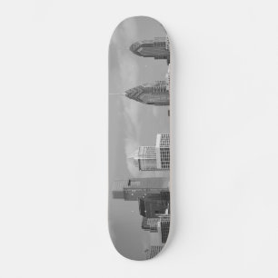 Philly skyscrapers black and white skateboard