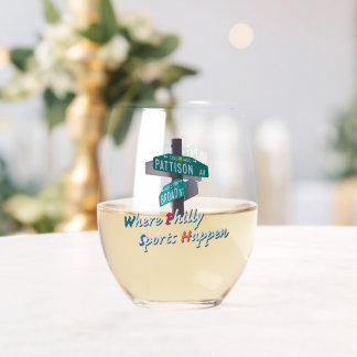 Philly Sports Happen Broad and Pattison T-Shirt Stemless Wine Glass