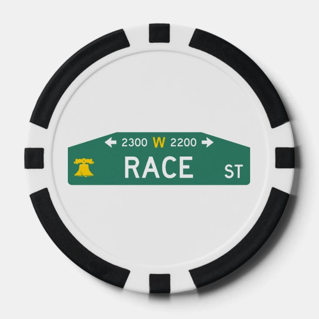 Philly Street Sign Poker Chip: For YOUR Address!  Poker Chips (Front)