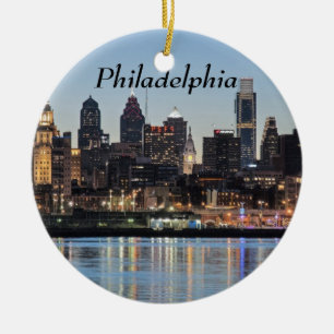 Philly sunset ceramic tree decoration