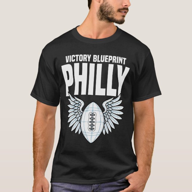 PHILLY VICTORIA BLUEPRINT - PHILADELPHIA FOOTBALL T-Shirt (Front)