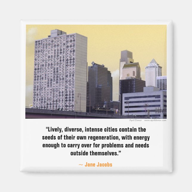 "PhillyTunes" Jane Jacobs Magnet (Front)
