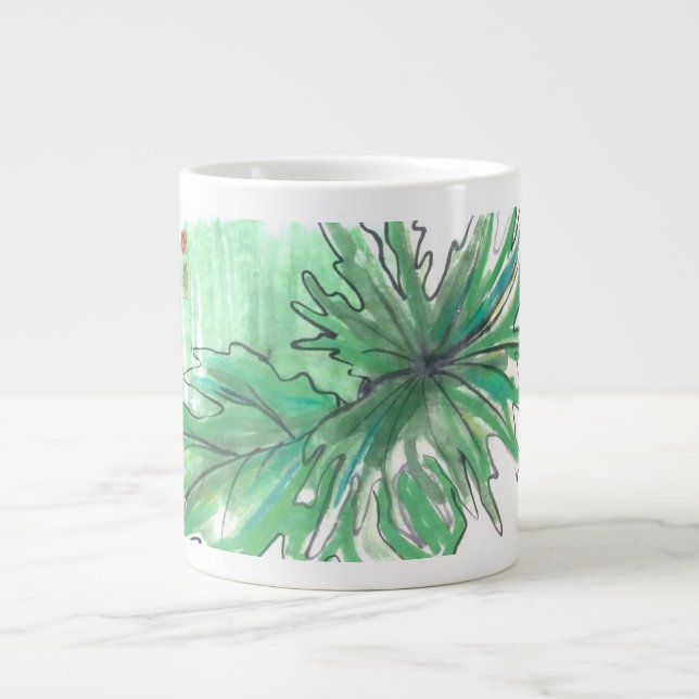 Philodendron Leaves Espresso Mug (Front)