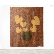 Philodendron Plant Copper Look Tapestry